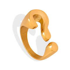 Sculptural Question-Mark Open Ring