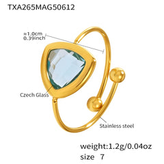 Round Glass Open Ring