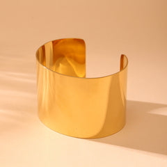 Gold-Tone Wide Polished Cuff Bracelet