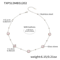 Faceted Round Glass Stone Necklace, Bracelet & Earrings