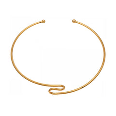 Gold-Tone Open Sculptural Collar Necklace