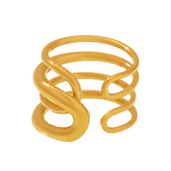 18K Gold-Plated Multi-Row Open Ring