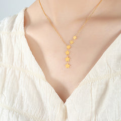 Star Drop Lariat Necklace