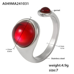 Garnet Two-Accent Open Ring