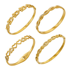 Cubic Zirconia Openwork Bangle Bracelets