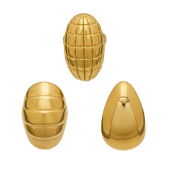 Sculptural Textured Oval or Teardrop Ring