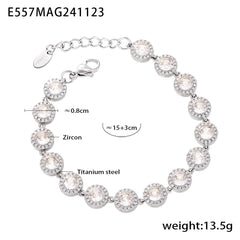 Heart & Round Cubic Zirconia Necklace & Bracelet