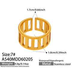 18K Gold-Plated Broad Openwork Ring