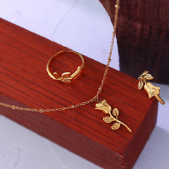 Rose Detail Necklace or Ring