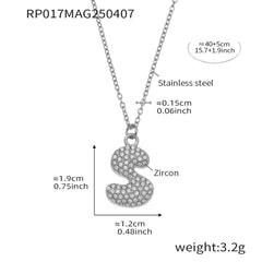 Cubic Zirconia Initial Pendant Necklace