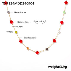 Multicolor Natural Stone Necklace or Bracelet