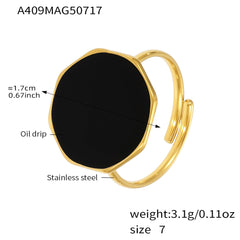 Round Enamel Stainless Steel Open Ring