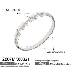 Geometric Bamboo-Style Cuff Bracelet