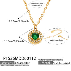 Cubic Zirconia or Green Glass Pendant Jewelry
