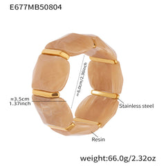 Colorful Resin Link Stretch Bracelet