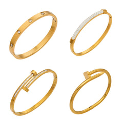 18K Gold-Plated Minimal Open Bangle Designs