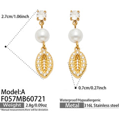 18K Gold-Plated Ocean Charm Drop Earrings
