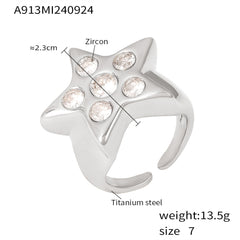 Cubic Zirconia Star Open Ring