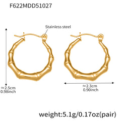 Bamboo-Style Textured Hoop Earrings