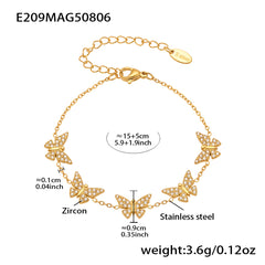 Butterfly & Infinity Charm Chain Bracelets