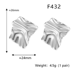 18K Gold-Plated Folded Texture Stud Earrings