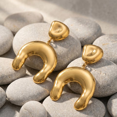 18K Gold-Plated Horseshoe Earrings