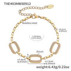 18K Gold-Plated Rectangular Cubic Zirconia Necklace, Bracelet or Earrings