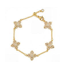 Camille Dainty Pavé Clover Bracelet