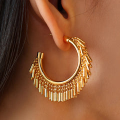 Nadine Tassel Hoop Earrings
