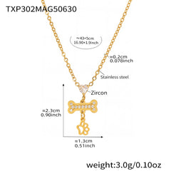 Cubic Zirconia Bone-Motif Necklace or Bracelet