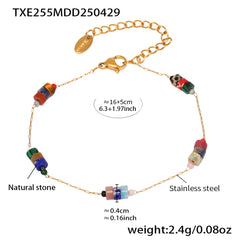 18K Gold-Plated Multicolor Natural Stone Jewelry