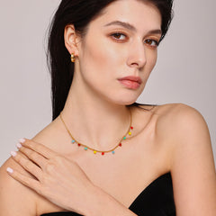 Faceted Crystal Charm Necklace