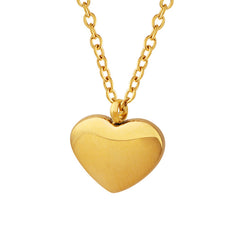 18K Gold-Plated Polished Heart Pendant Necklace