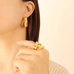Polished Rounded Hoop Earrings