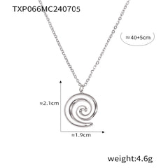 Spiral Pendant Necklace & Open Ring