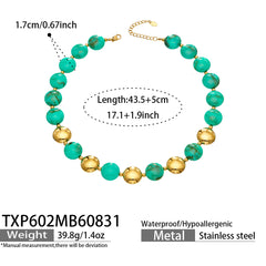 Color Resin Bead Necklace and Bracelet