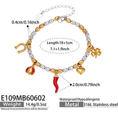Cubic Zirconia Floral Charm Bracelet