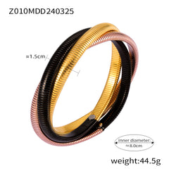 18K Gold-Plated Sculptural Flexible Cuff Bracelet
