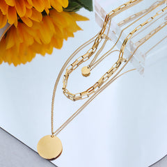 18K Gold-Plated & Silver-Tone Triple-Layer Necklace