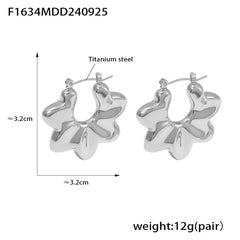 18K Gold-Plated Sculptural Flower Hoop Earrings