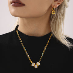 Textured Loop Pendant Necklace or Hoop Earrings