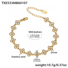 Color Four-Petal Cubic Zirconia Jewelry