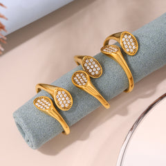 Oval Cubic Zirconia Accent Open Ring