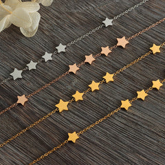 Layered Star Charm Chain Necklace