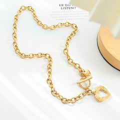Open Heart Toggle Chain Necklace