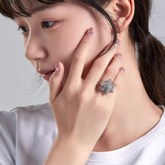 Nadine Statement Pavé Snowflake Adjustable Ring