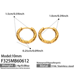18K Gold-Plated Hammered Huggie Hoop Earrings