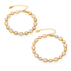 18K Gold-Plated Cubic Zirconia Link Bracelet
