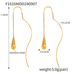 Teardrop Chain Threader Earrings