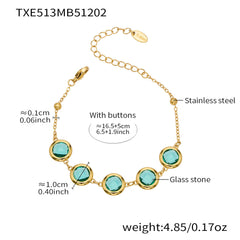 Faceted Round Glass Stone Necklace, Bracelet & Earrings